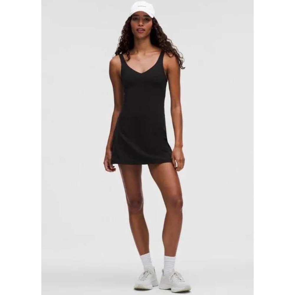 Lululemon Align Dress Black Nulu Built In Shorts Mini Athletic Dress